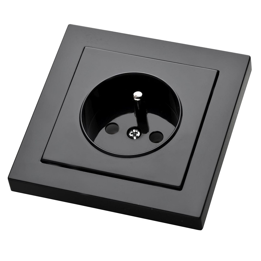 Zásuvka jednoduchá Cubus grafit 28515 TESLA