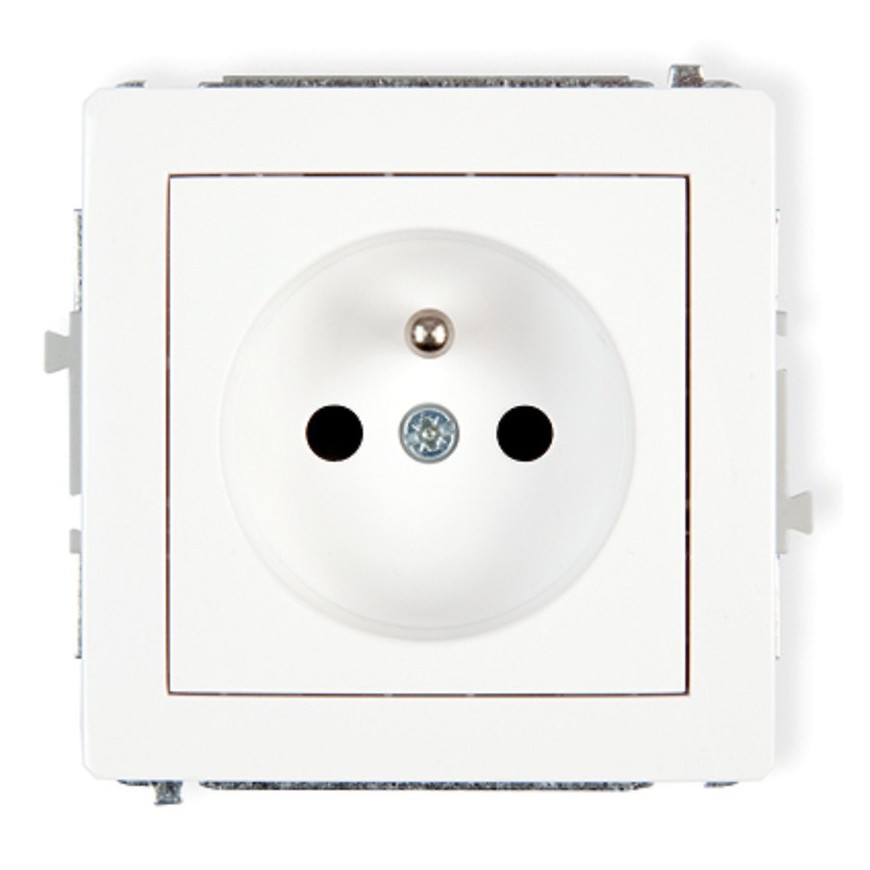 Zásuvka jednoduchá s uzemněním bílá d dgp-1z BAUMAX