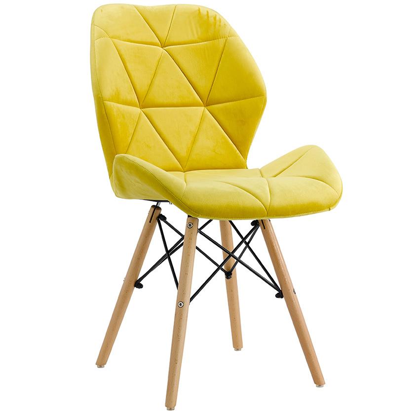 Židle Big Eliot Velvet žlutý BAUMAX