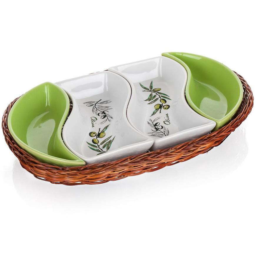 4-dílná sada misek v košíku 30