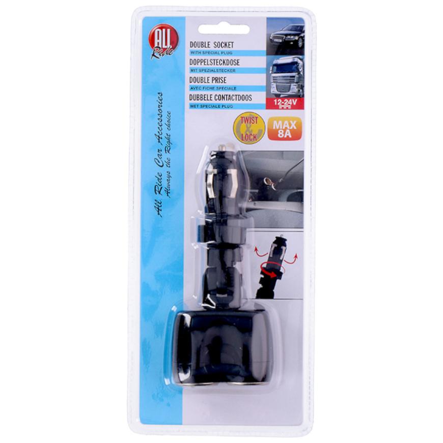 Allride zásuvka zapalovače dvojitá otočná ALLRIDE