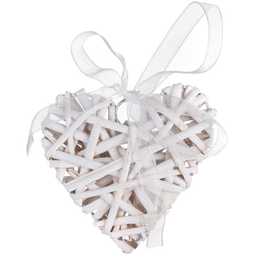 Dekorace srdce 10 x 10 cm bílé 63943511 BAUMAX