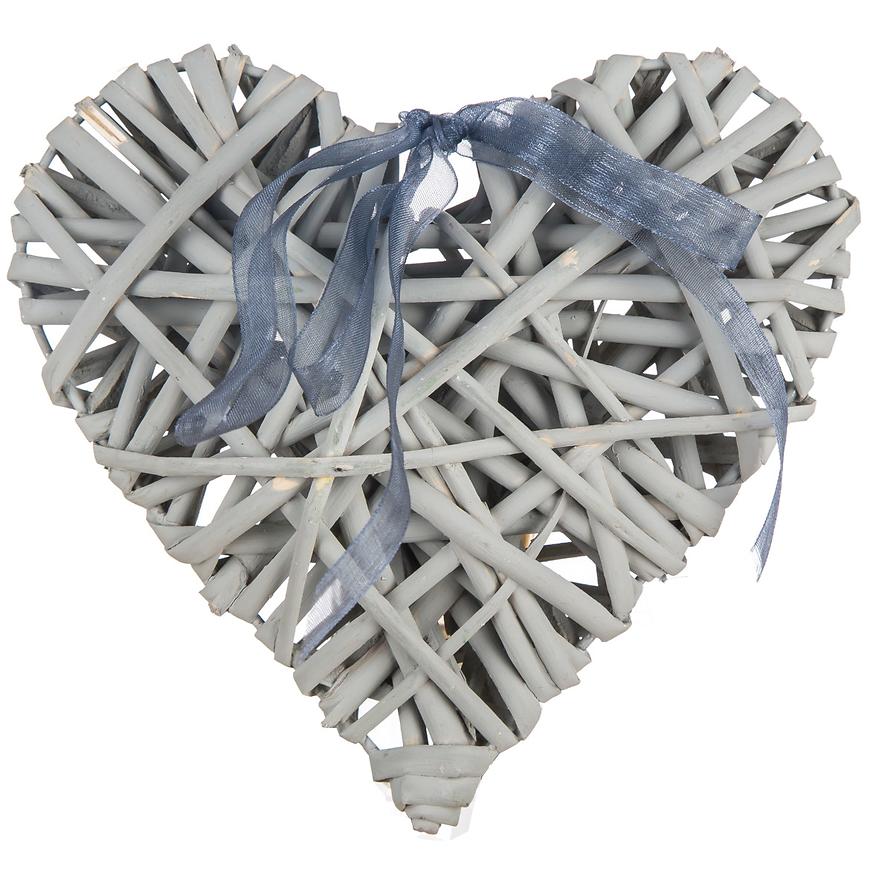 Dekorace srdce 15 x 15 cm šedé 63943555 BAUMAX