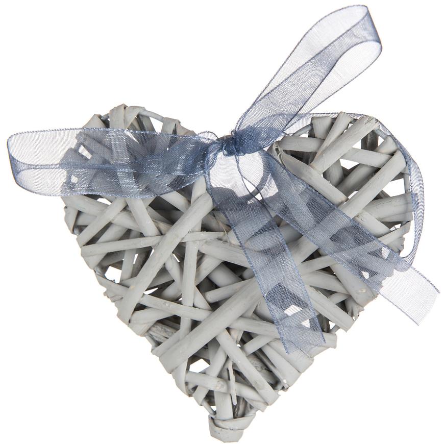 Dekorace srdce małe 10 x 10 cm šedé 63943515 BAUMAX