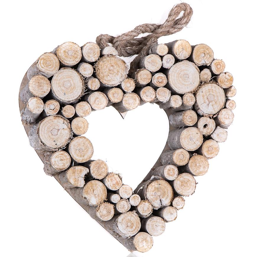 Dřevěné srdce 26 x 26 cm 63943702 BAUMAX