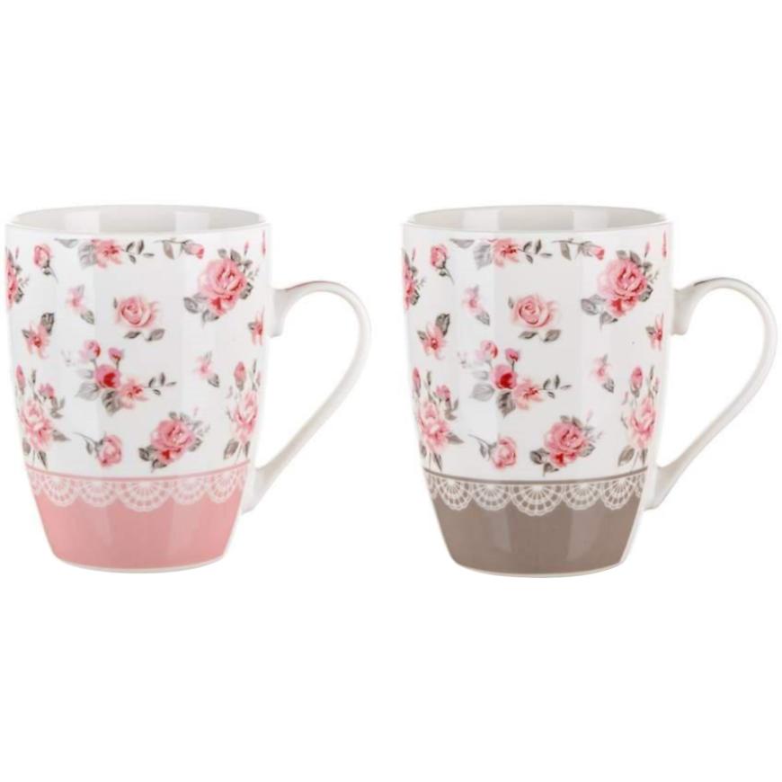 Hrníček keram. Pink Flower 340 ml mix 60221579 BAUMAX