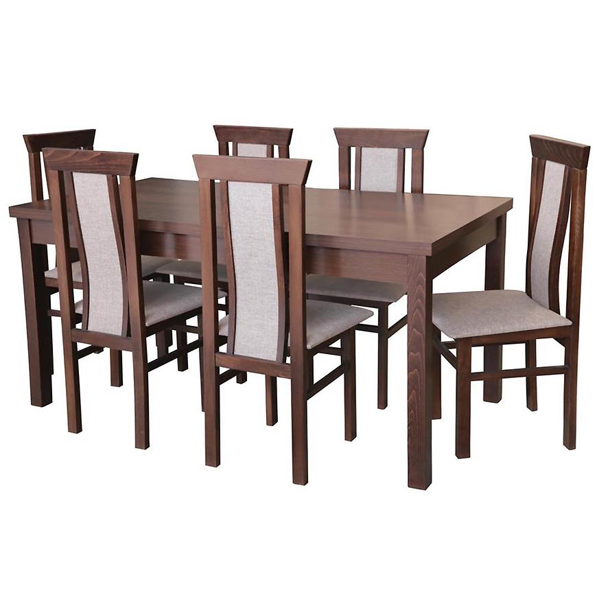 Jídelní set Alex 1+6 Ořech 160x80+40 BAUMAX