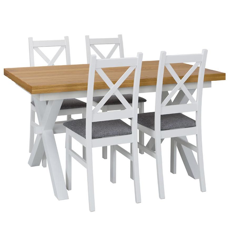 Jídelní set Alina N 1+4 Bílá/Dub Mat 145x85+40 BAUMAX