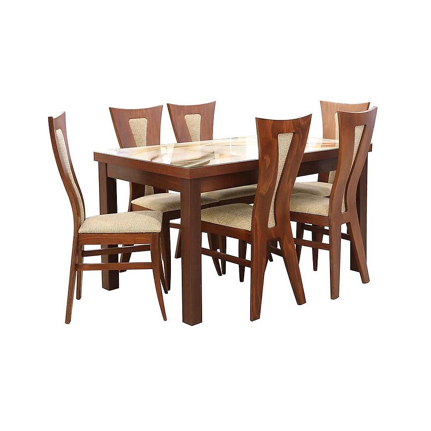 Jídelní set Hania 1+6 Kaštan 140x80+40 BAUMAX