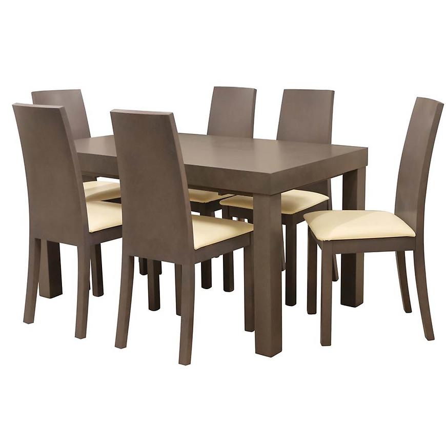 Jídelní set Karla 1+6 Hnědý 140x80+40 BAUMAX