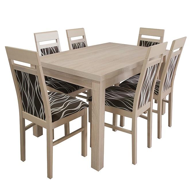 Jídelní set Lucek 1+6 Dub Sonoma 140x80+80 BAUMAX