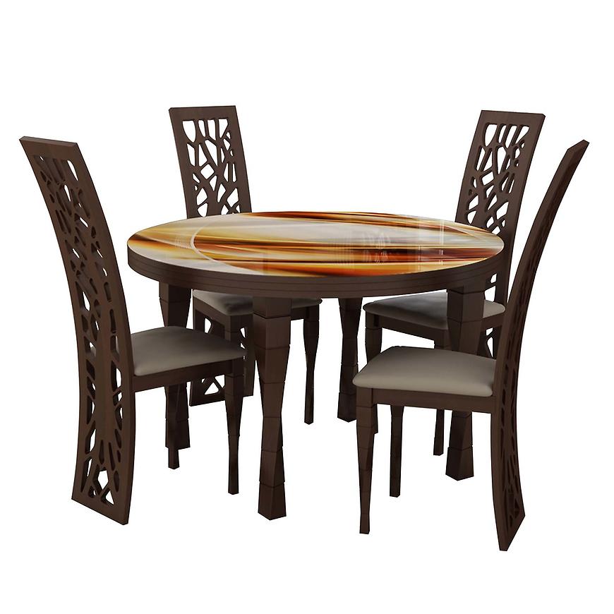 Jídelní set Waldus 1+4 Hnědý 100x100 BAUMAX