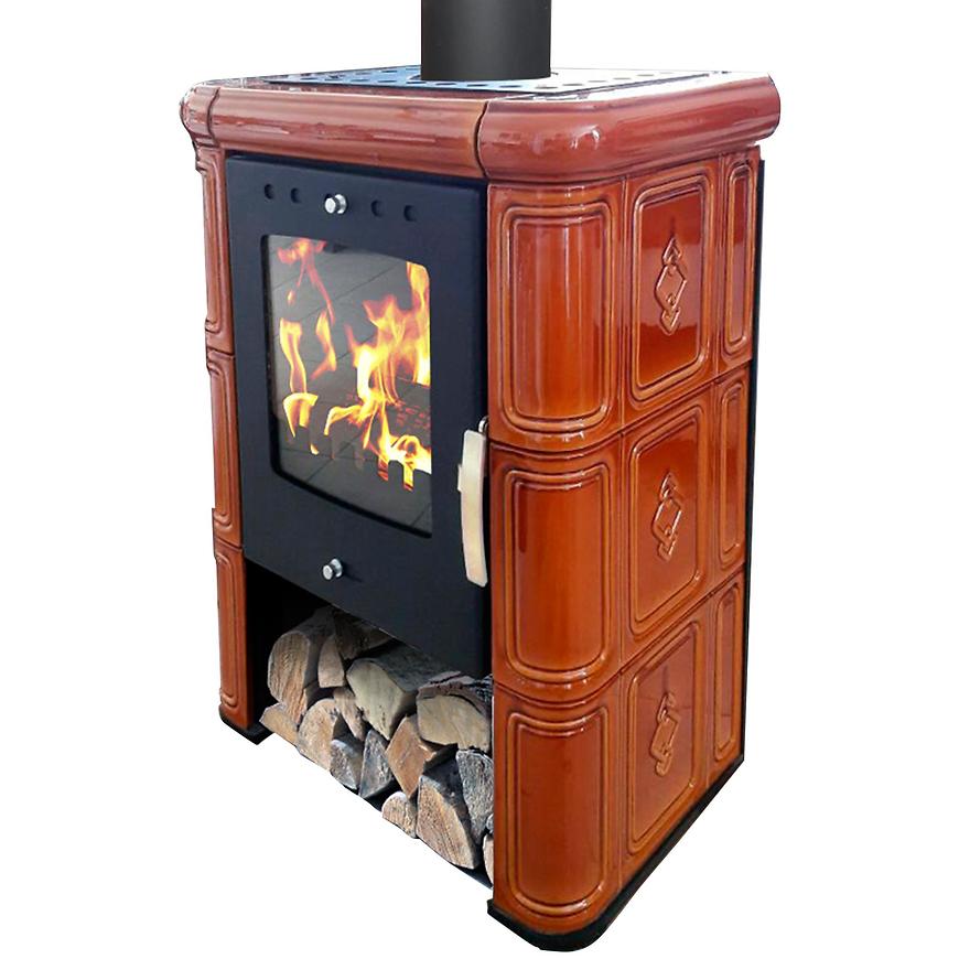 Kachlová kamna Picobello Coffeebrown na dřevo DOMOFIRE