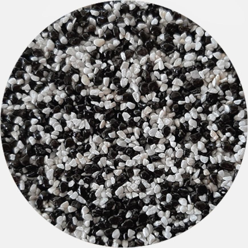 Kamenivo pro Tekutou dlažbu bílá-černá 15
