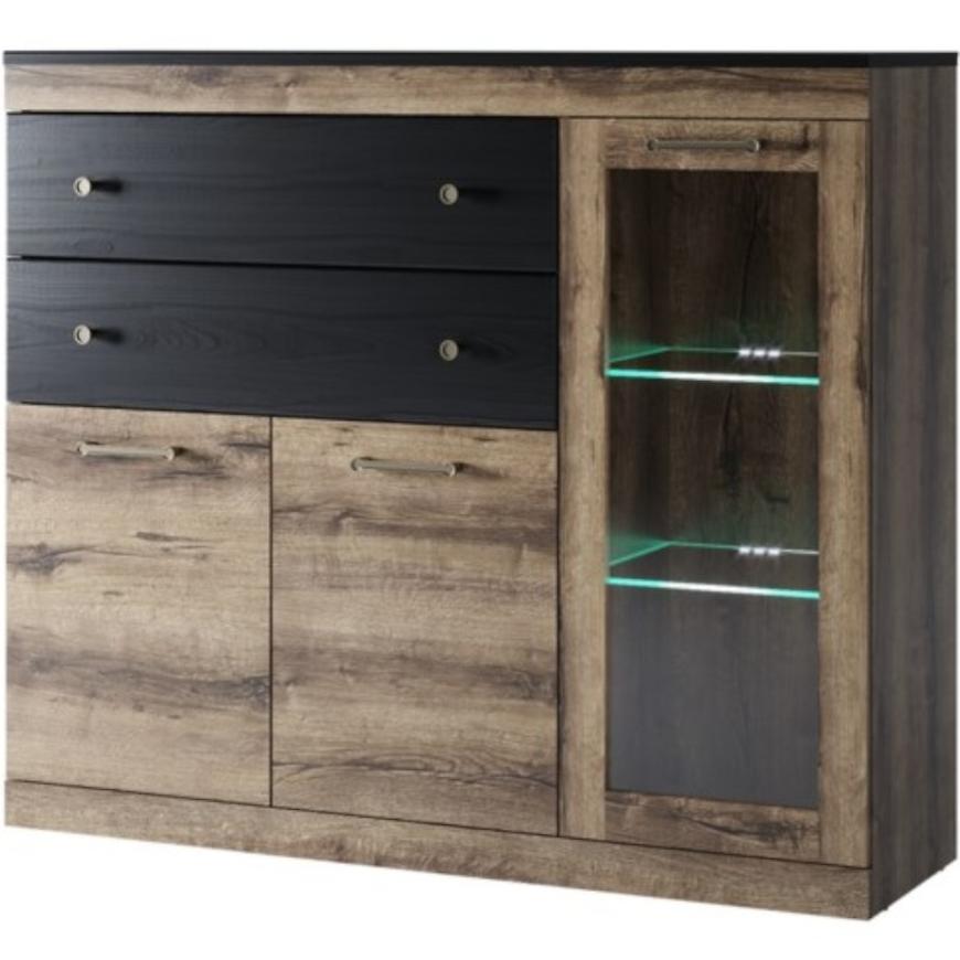 Komoda 120 cm Jagger Dub Monastery/Černá BAUMAX