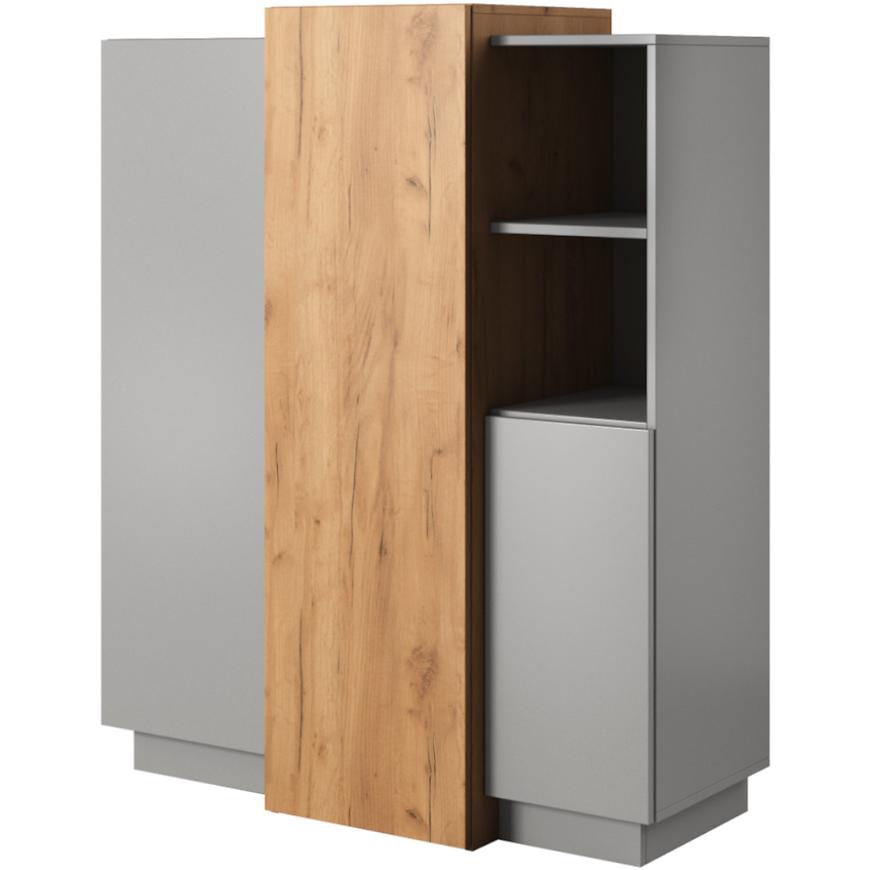 Komoda 3D 110cm Šedá Platina/Dub Craft Zlatý BAUMAX