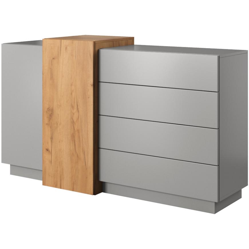 Komoda 3D 160cm Šedá Platina/Dub Craft Zlatý BAUMAX