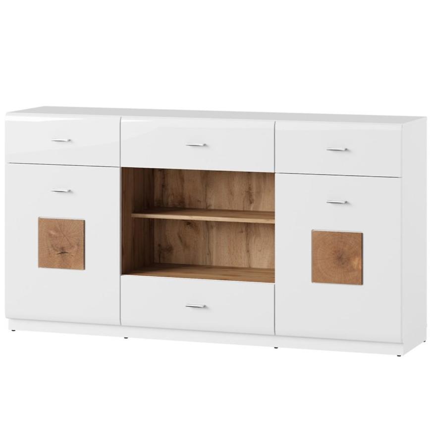 Komoda 46 Wood 168 cm Bila/Dub Wotan BAUMAX