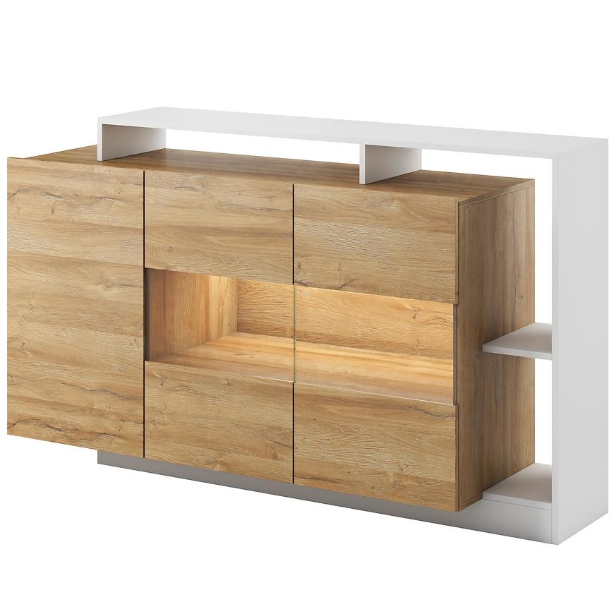 Komoda Alva 155cm Grande Oak/Bílý Mat BAUMAX
