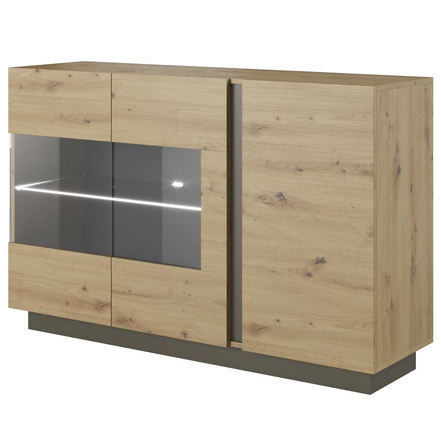 Komoda Arco 138cm Dub Artisan/Šedá Grafit BAUMAX