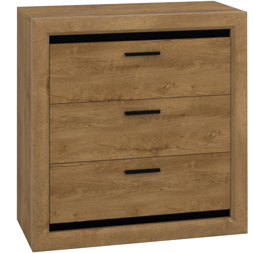 Komoda Baltica 92cm Dub Lefkas/Černá BAUMAX