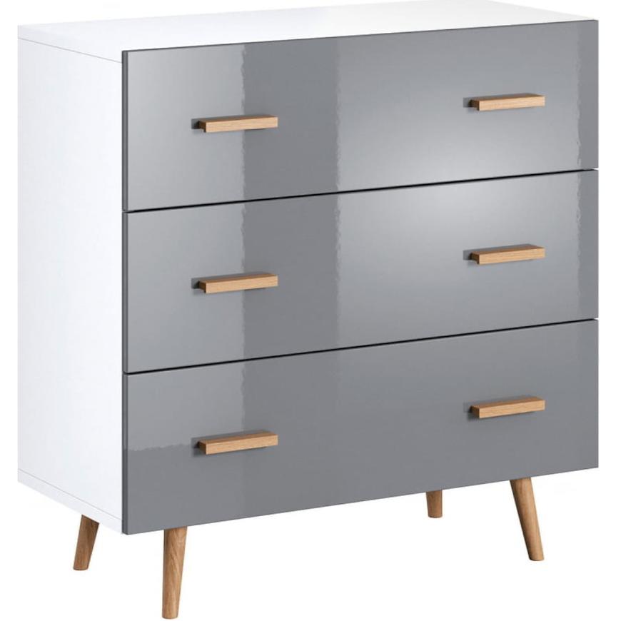 Komoda Brillo 90cm Bílá/Šedá Lak BAUMAX