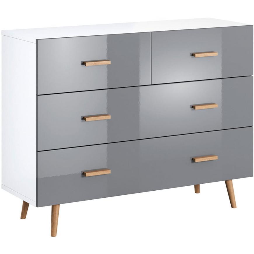 Komoda Brilo 120cm Bílá/Šedá Lak BAUMAX