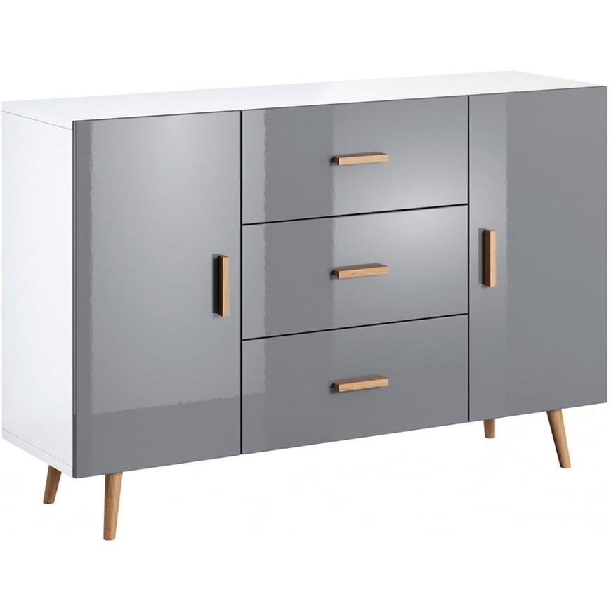 Komoda Brilo 140cm Bílá/Šedá Lak BAUMAX