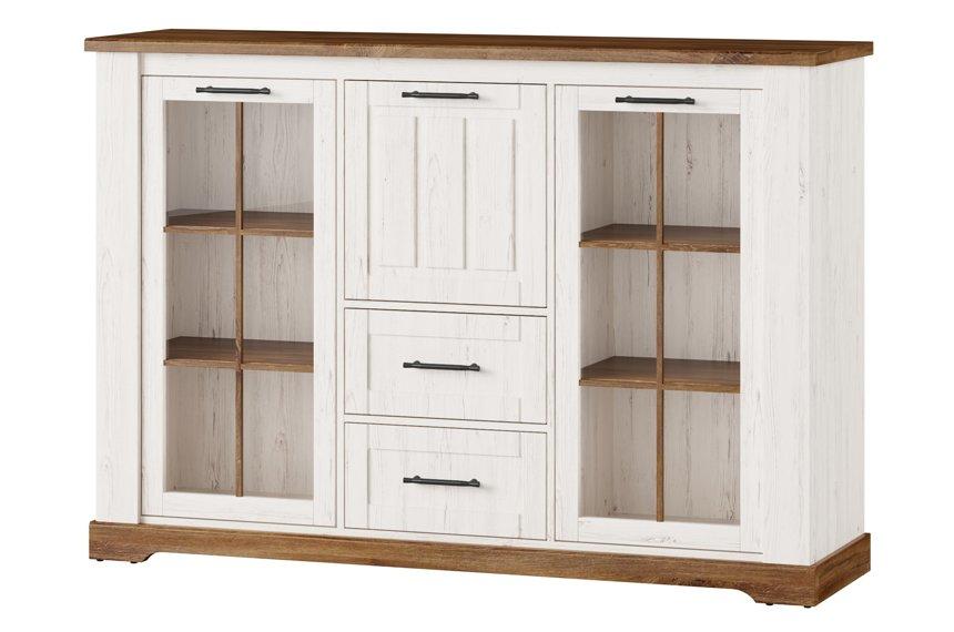 Komoda Country 163 cm s Vitrínou Dub Stirling/Borovice Andersen BAUMAX