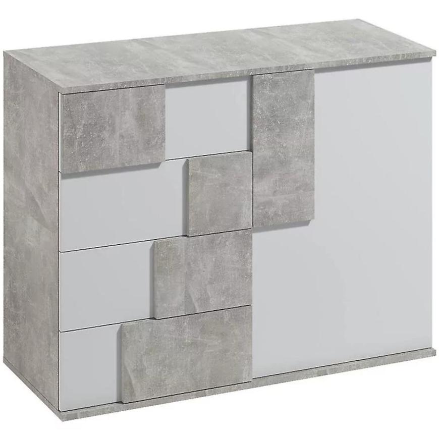 Komoda Elstra I bílá/beton
