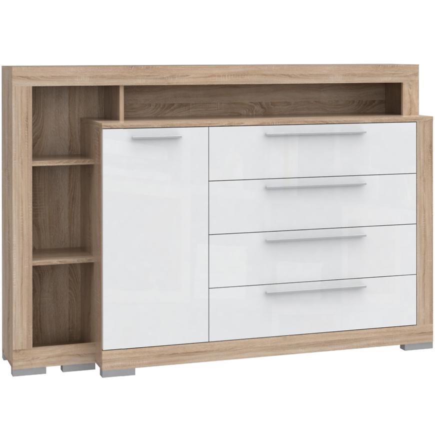 Komoda Julietta 192cm Dub Sonoma/Bílá BAUMAX