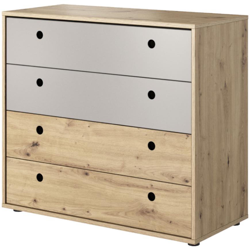 Komoda Kuki 90cm Dub Arisan/Sivá Platina BAUMAX