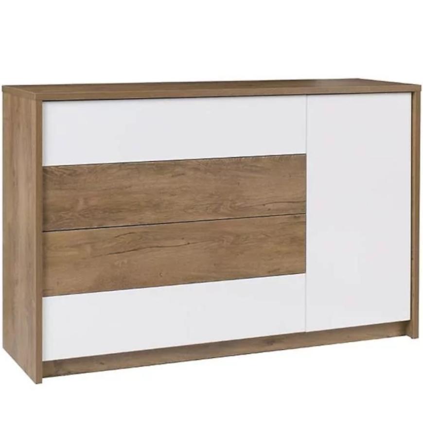 Komoda Latika 137 cm Dub Burgund/Bílá BAUMAX