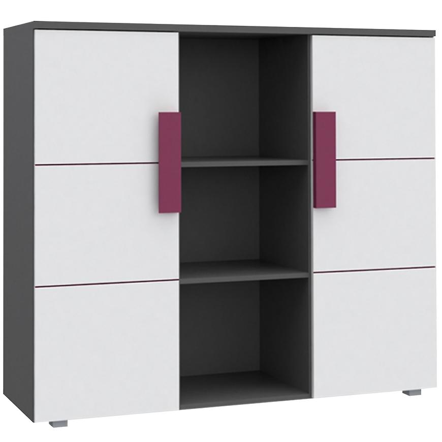 Komoda Libelle 135 cm Bílý/Šedá BAUMAX