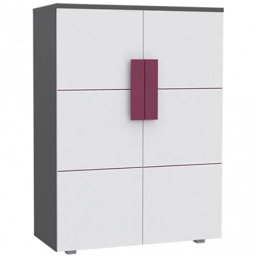 Komoda Libelle 90 cm Bílý/Šedá BAUMAX