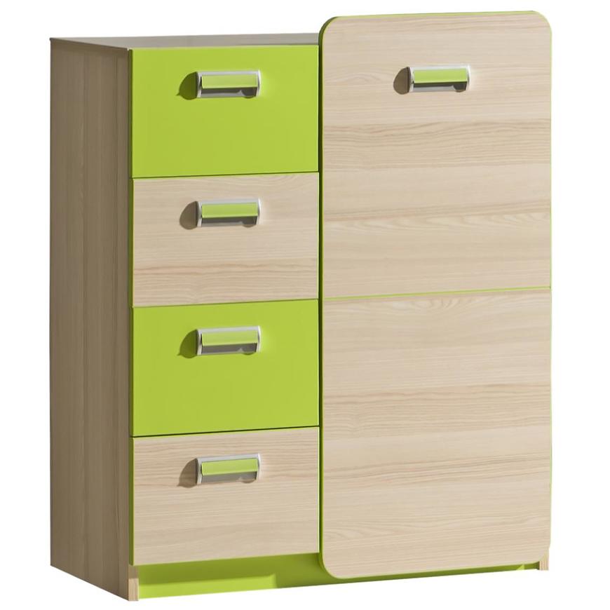 Komoda Lorento 80cm Jaseň Coimbra/Zelená BAUMAX