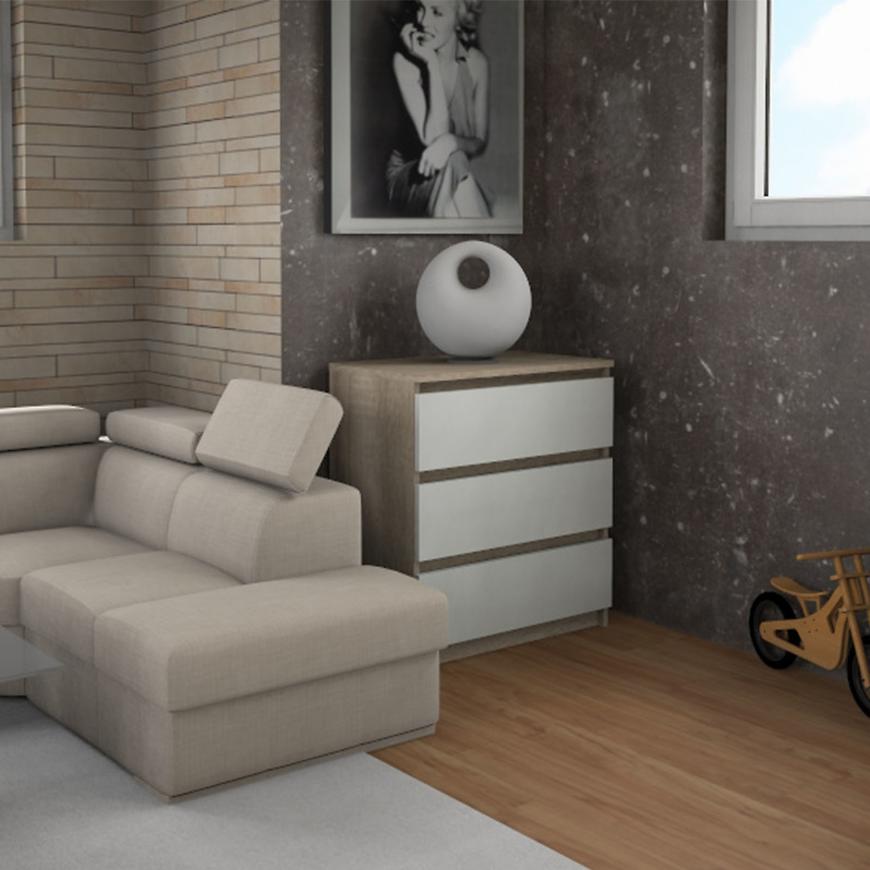 Komoda Pari 70cm Dub Sonoma/Bílá BAUMAX