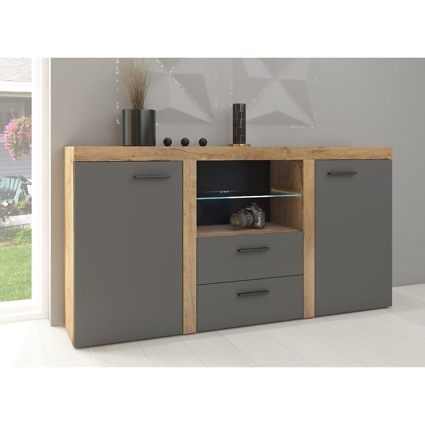 Komoda Rumba 156cm Grafit/Dub Lefkas BAUMAX