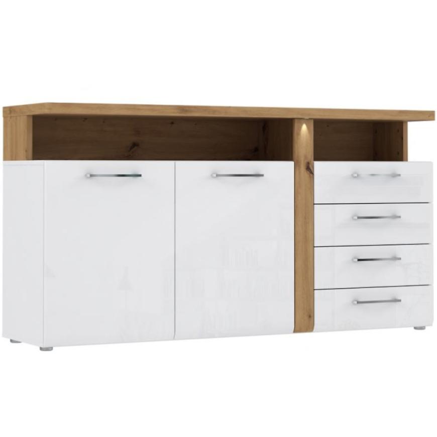 Komoda Tuluza 163 cm Bílý/Dub Artisan BAUMAX