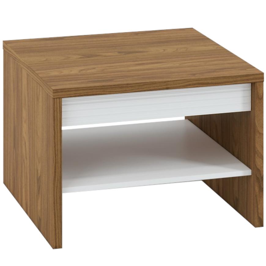 Konferenční Stolek Dallas 69cm Orech/Bílý Lesk/Bílý BAUMAX