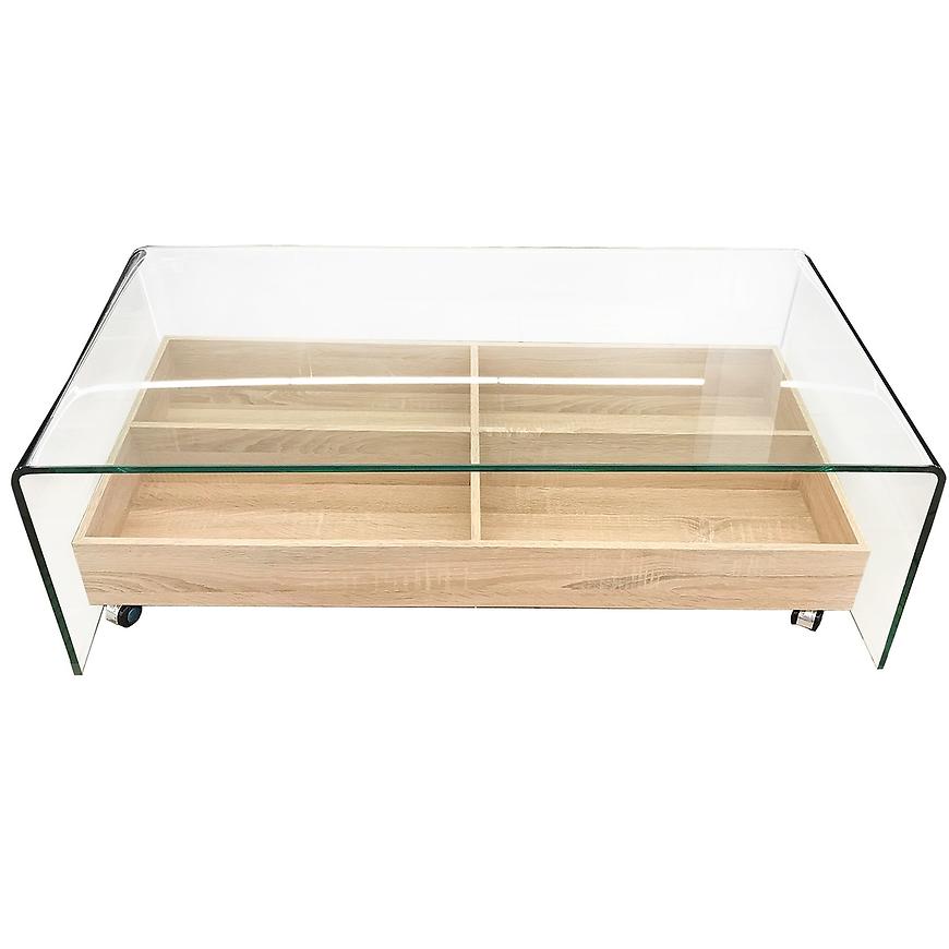 Konferenční Stolek Otto 110cm Sklo/Dub BAUMAX
