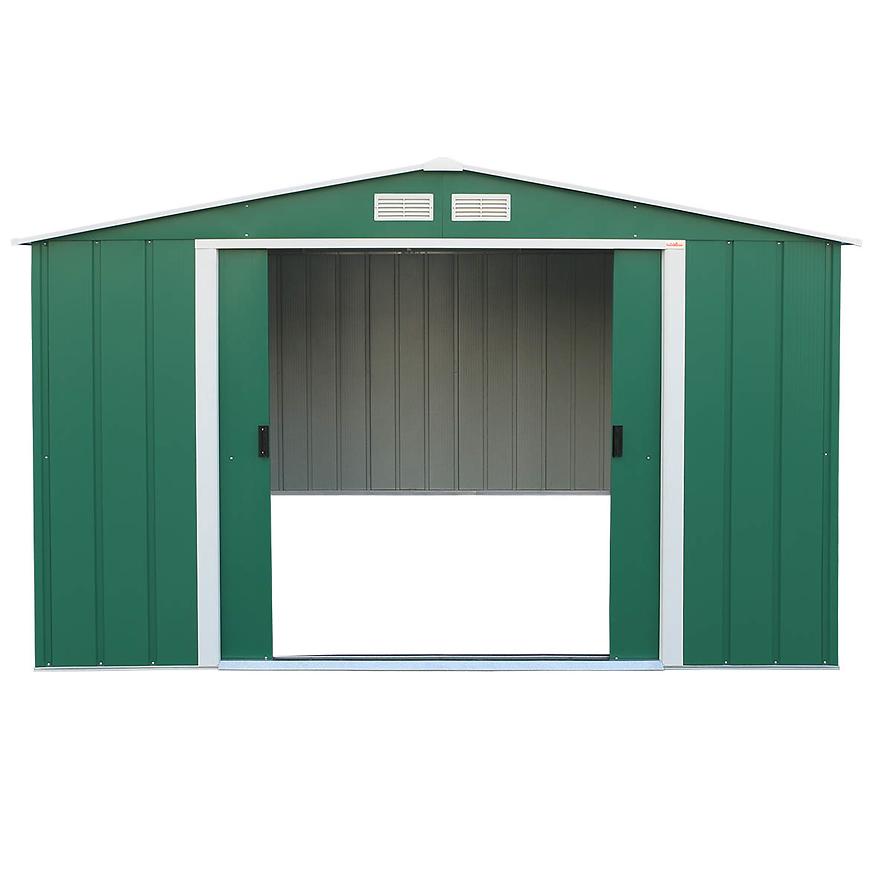 Kovový zahradní domek 3627x3221x1961 zelený BAUMAX