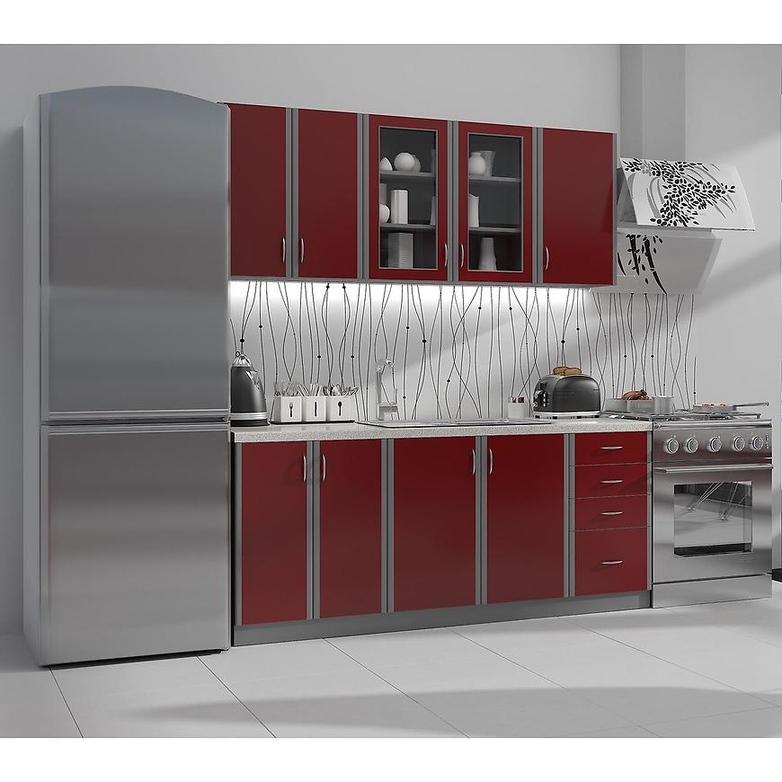 Kuchyňská linka Elma 180cm červená/ šedá BAUMAX