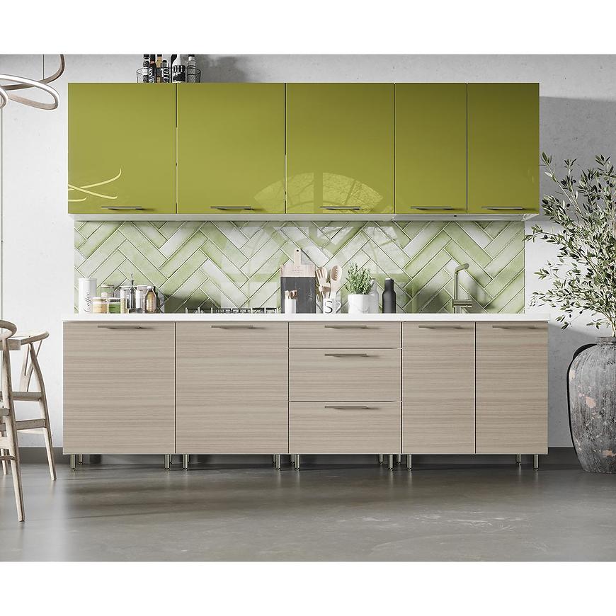 Kuchyňská linka Hana 260 Zelený Lesk/Light Gray Bez Pracovní Deskou BAUMAX