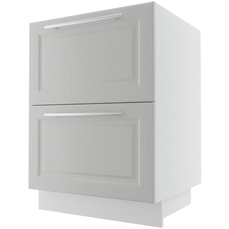 Kuchyňská skříňka Emporium D2E/60 Light Grey Stone/Bílá BAUMAX