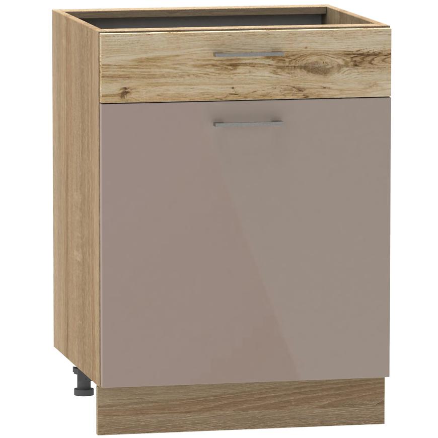 Kuchyňská skříňka Mocca Macate/Bílá Lesk BB D60 S/1 P/L BAUMAX