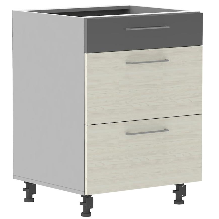 Kuchyňská skříňka Next D60S/3 Bělená Douglaska/Antracitová BAUMAX