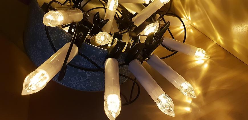 LED světýlka 20l svíčky na klipu teplá bílá 1/14/ELA