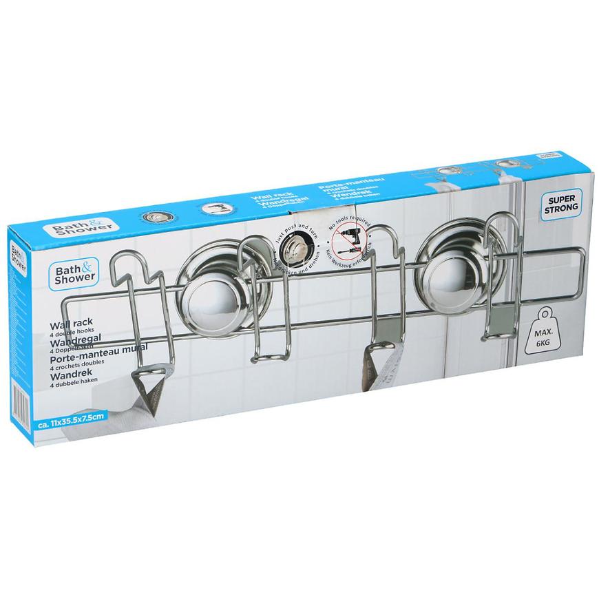 Nástěnný věšák 4h Imp-bath/0792 na přísavky BAUMAX