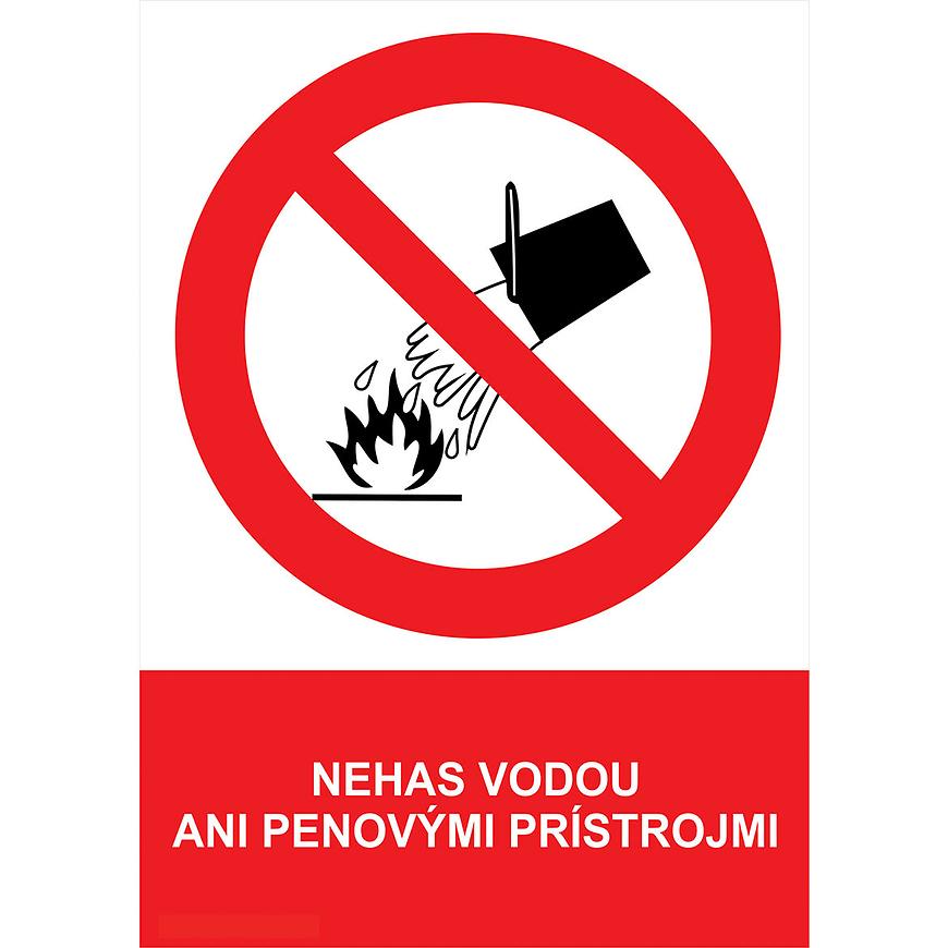 Nehas vodou ani pěnovými přístroji/plast A4 BAUMAX